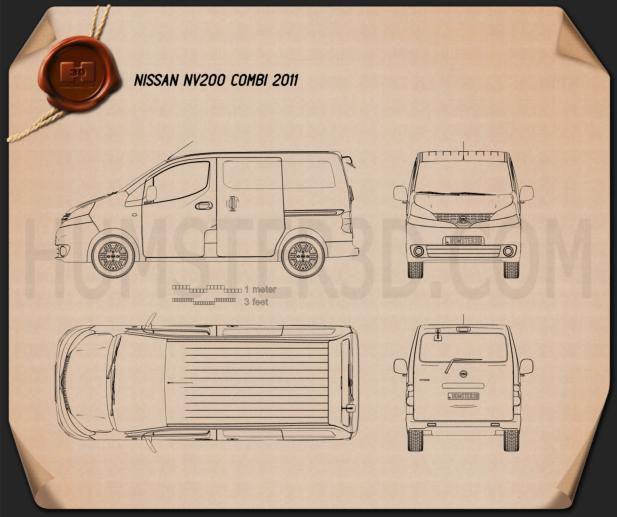 Nissan NV200 combi 2011 clipart