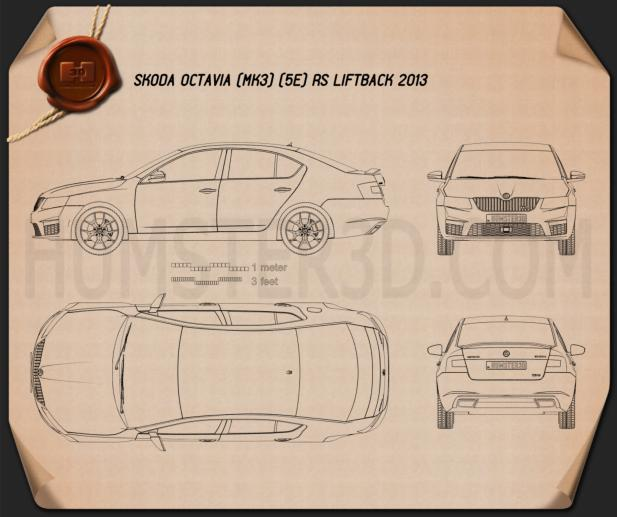 Skoda Octavia RS 2013 car clipart