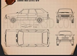 Subaru Leone estate 1978 car clipart