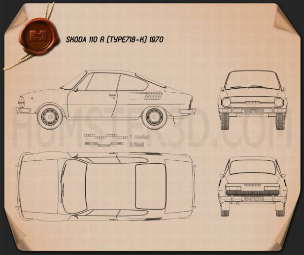 Skoda 110 R 1970 Blueprint