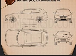 BMW 1 Series (F21) de 3 portas Urban Line 2015 car clipart
