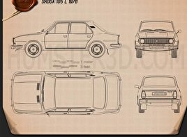 Skoda 105 L 1976 car clipart