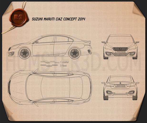 Suzuki (Maruti) Ciaz Concept 2014 Blueprint