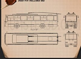 Skoda 14Tr Trolleybus 1982 clipart