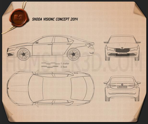 Skoda VisionC 2014 car clipart