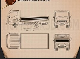 Nissan NT400 Dropside Truck 2014 clipart