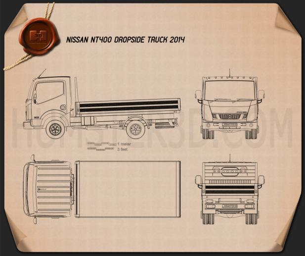 Nissan NT400 Dropside Truck 2014 Clipart Image
