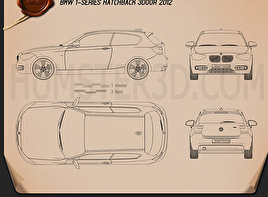 BMW 1 Series (F21) de 3 portas 2012 car clipart
