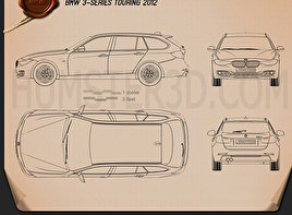 BMW 3 Series (F31) touring 2012 car clipart