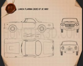 Lancia Flaminia GT 3C 1963 car clipart