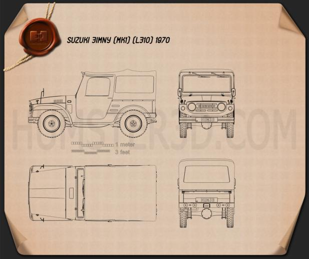 Suzuki Jimny 1970 Blueprint