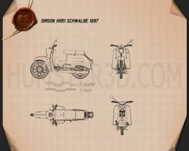 Simson KR51 Schwalbe 1967 Motorcycle clipart