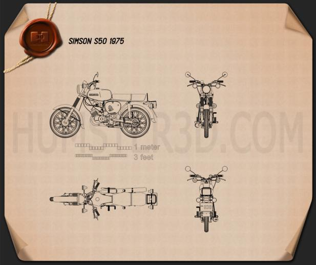 Simson S50 1975 Motorcycle clipart