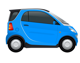 Blue Smart Car Vista lateral