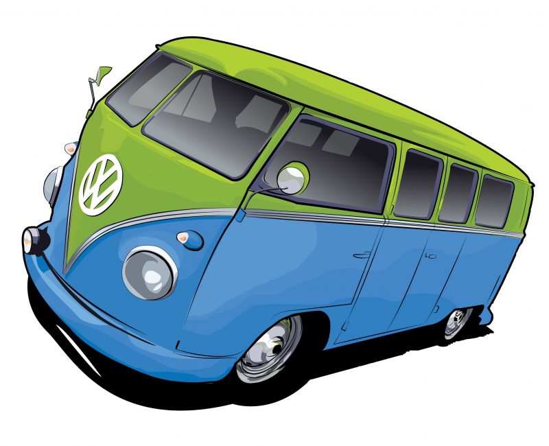 Colored VW Transporter Clipart Image