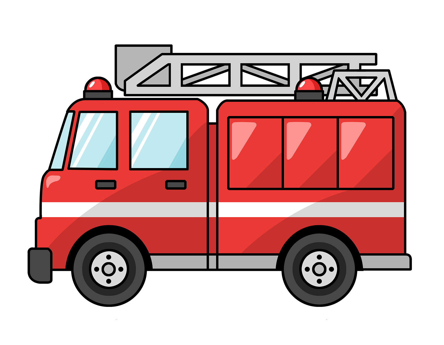 Free Cartoon Fire Truck Clipart for Download