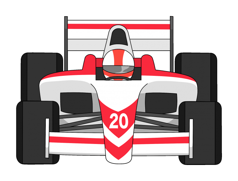 Formula 1 car front view Imagem Clipart