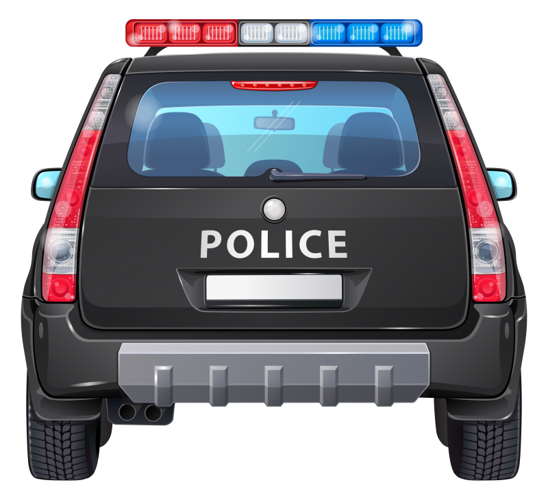 Police Car SUV Back view Clipart Image