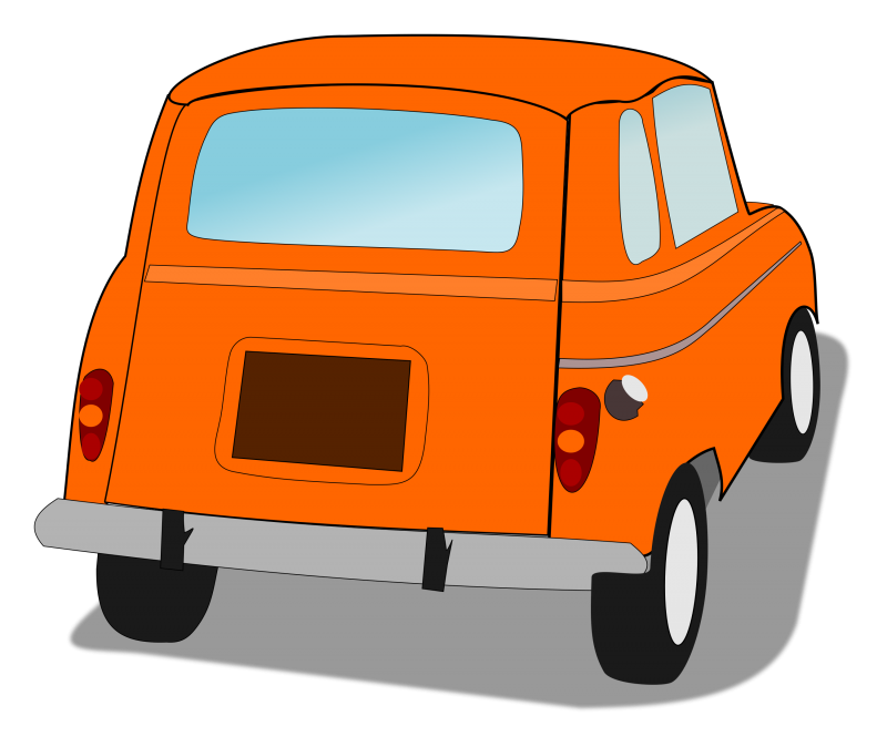 Retro Hatchback Back view Imagem Clipart