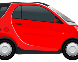 Rotes mini Auto Seitenansicht