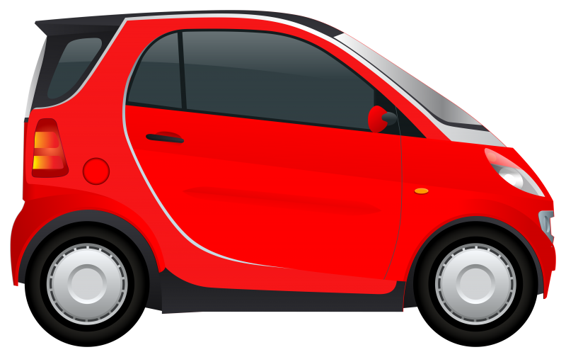 Red mini Car vista lateral Imagem Clipart