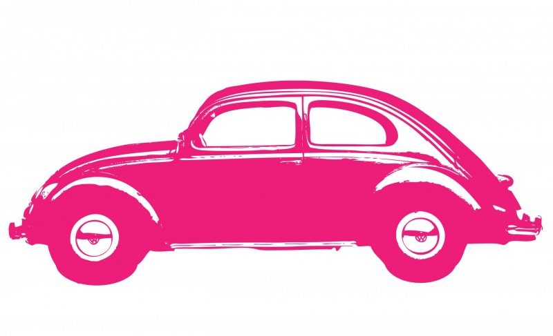 Vintage Beetle car Side view Clipart Image