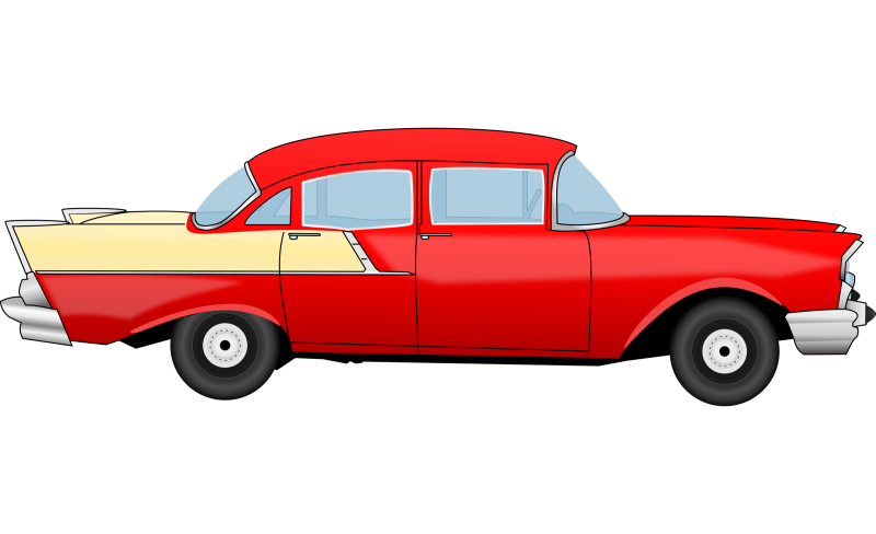 Carro Vintage Vista lateral Imagem Clipart