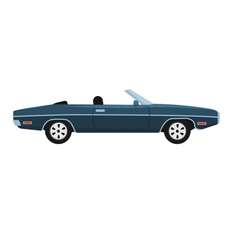 Retro convertible classic car Imagem Clipart