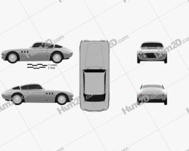 Abarth 205a Vignale berlinetta 1950 car clipart