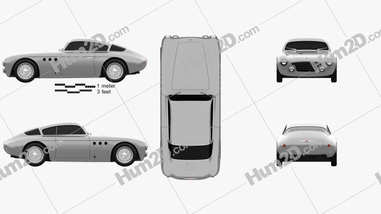 Abarth 205a Vignale berlinetta 1950 car clipart