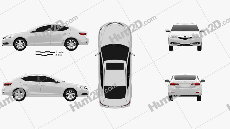 Acura ILX 2013 car clipart