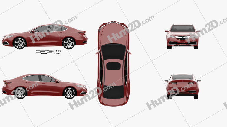 Acura TLX Konzept 2015 car clipart