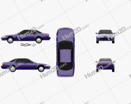 Acura Integra 1990 car clipart