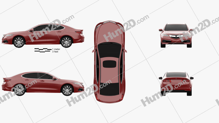 Acura TLX 2014 car clipart