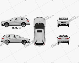 Acura MDX Sport Hybrid com interior HQ 2017 car clipart