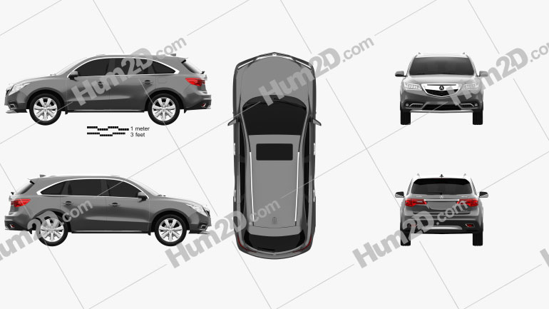 Acura MDX RU-spec 2014 Clipart Image
