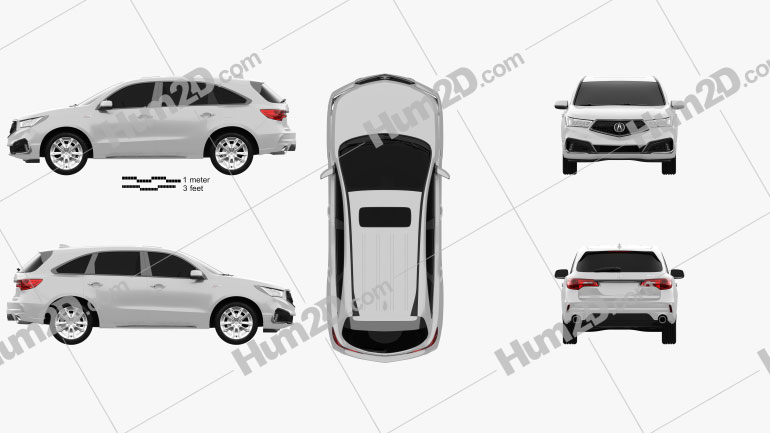 Acura MDX A-Spec 2018 car clipart