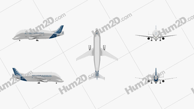 Airbus A300-600ST Beluga Aircraft clipart