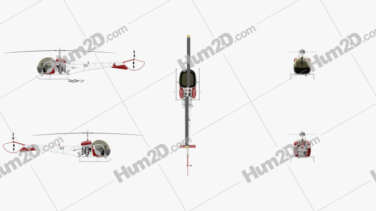 Bell 47 Multipurpose Light Helicopter Aircraft clipart