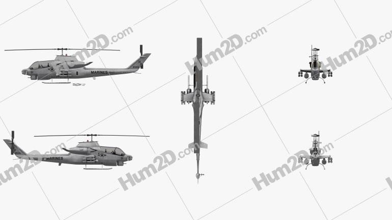 Bell AH-1 Cobra Angriffshubschrauber Blueprint