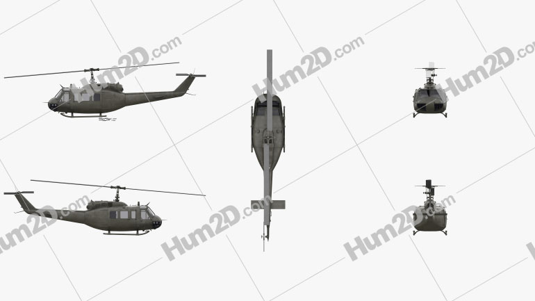 Bell UH-1 Iroquois Army Utility Helicopter Aircraft clipart