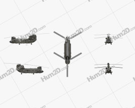 Boeing CH-47 Chinook Transport Helicopter Aircraft clipart