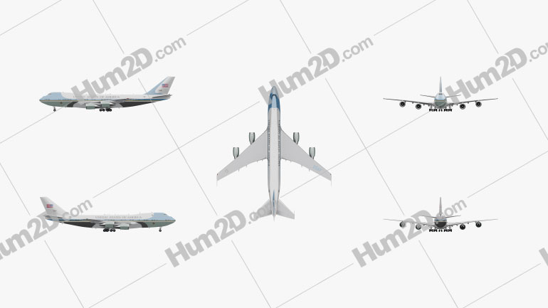 Boeing VC-25 Air Force One Clipart Image