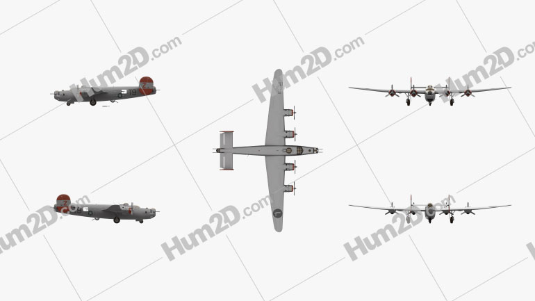 Consolidated B-24 Liberator Aircraft clipart