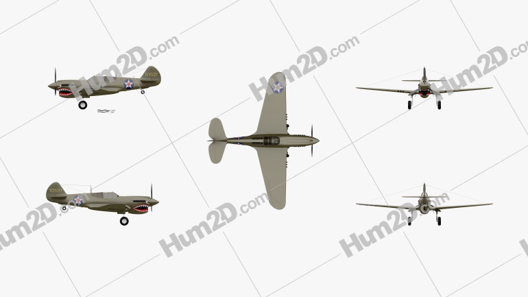 Curtiss P-40 Warhawk Aircraft clipart