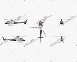 Eurocopter AS350 Light Utility Helicopter Aircraft clipart
