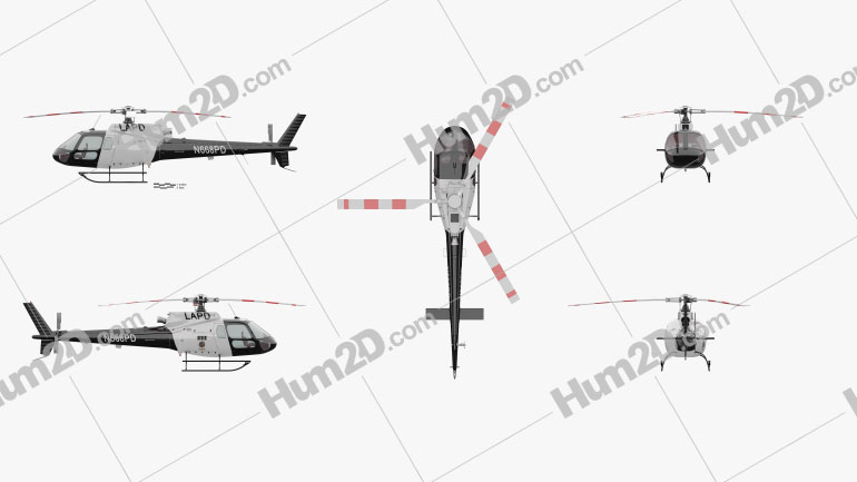 Eurocopter AS350 Light Utility Helicopter Aircraft clipart
