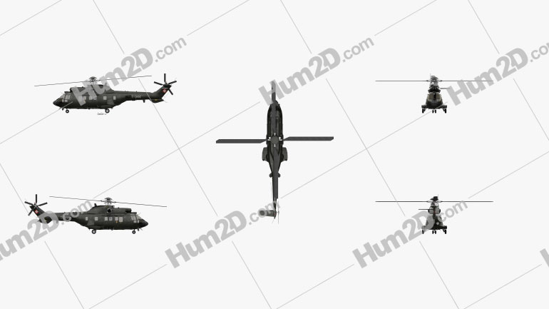 Eurocopter AS532 Cougar Military Medium Utility Helicopter Aircraft clipart