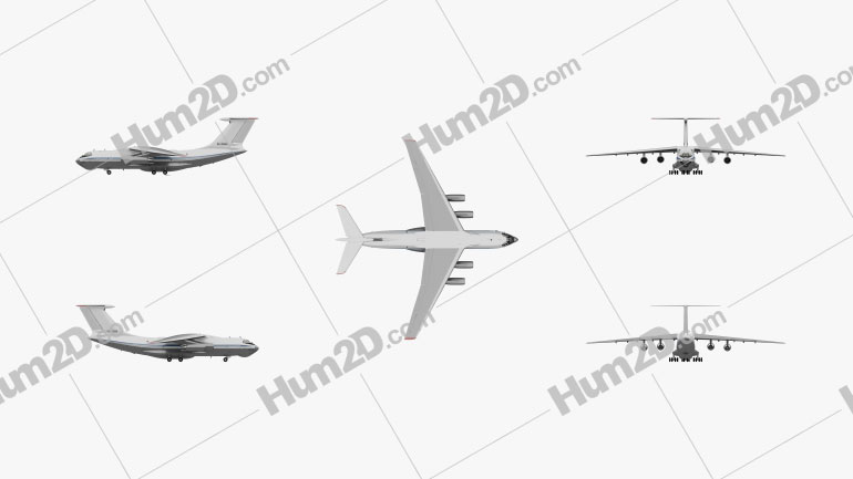 Ilyushin Il 76 Blueprint in PNG - Download Aircraft Clip Art Images