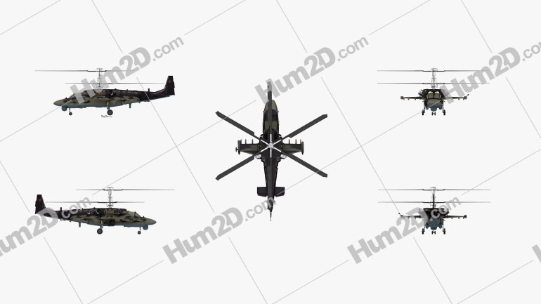 Kamov Ka-52 Alligator Attack Helicopter Blueprint